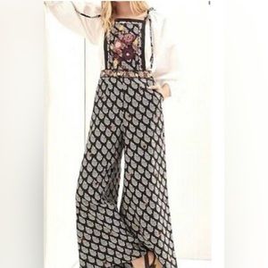 Anthropologie | NWT Floral Embroidered Wide Leg Multicolor Jumpsuit